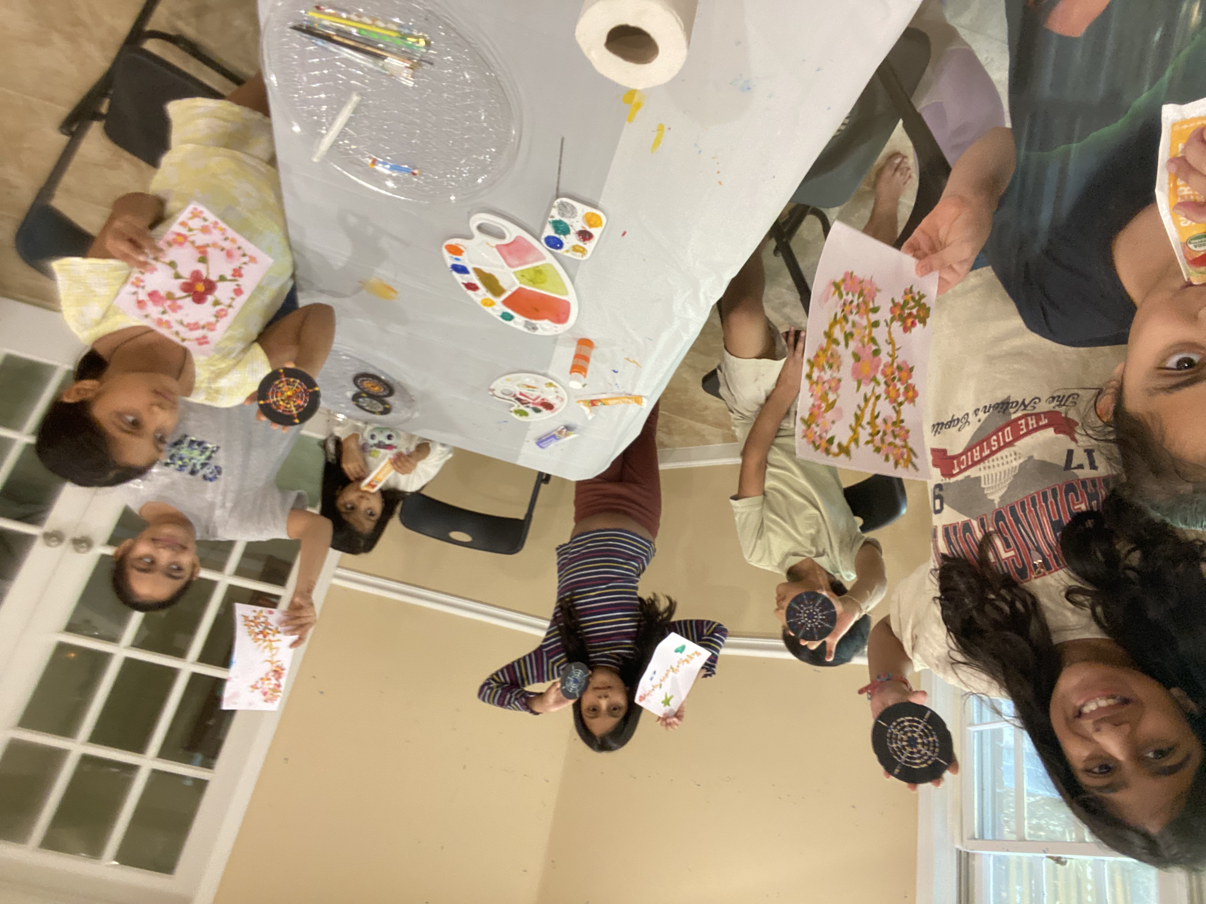 Child doing nature crafts